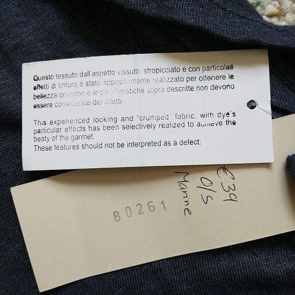 Talia Benson Tunic Top OS/L*Blue Linen Asymmetrical Hem Knit Lagenlook New - Picture 8 of 9